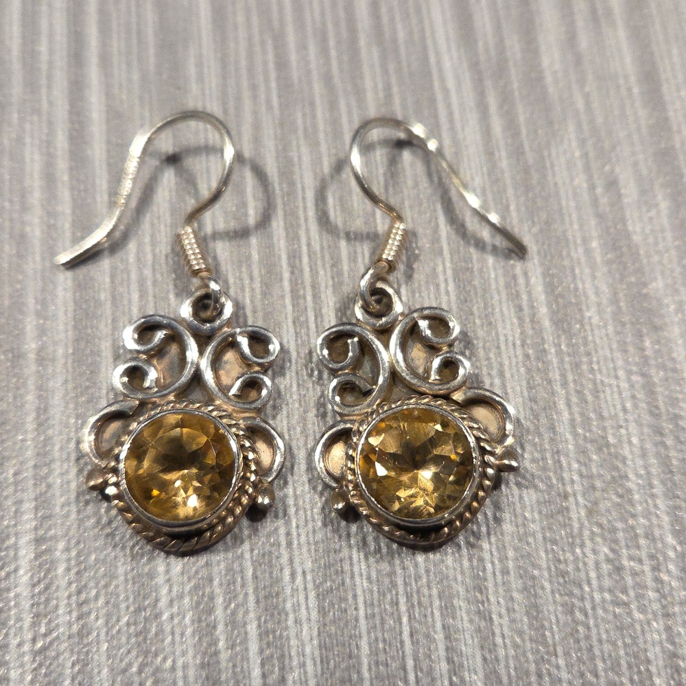 Citrine And Sterling Silver Earrings Gorgeous